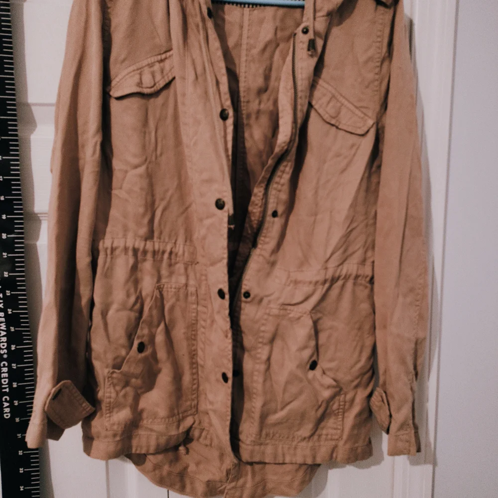 Women's Tan Jacket Or Blush Pink Color Medium Nordstrom 3/4 Length - Picture 10 of 12